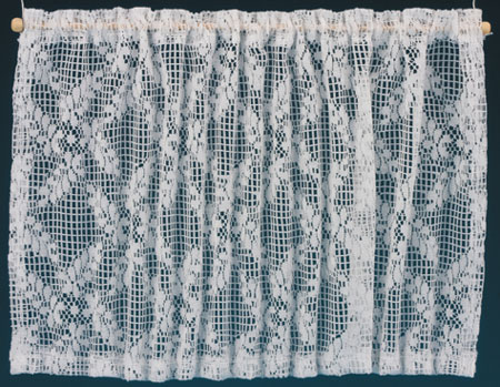 Dollhouse Miniature Curtains: Lace Picture Window, White